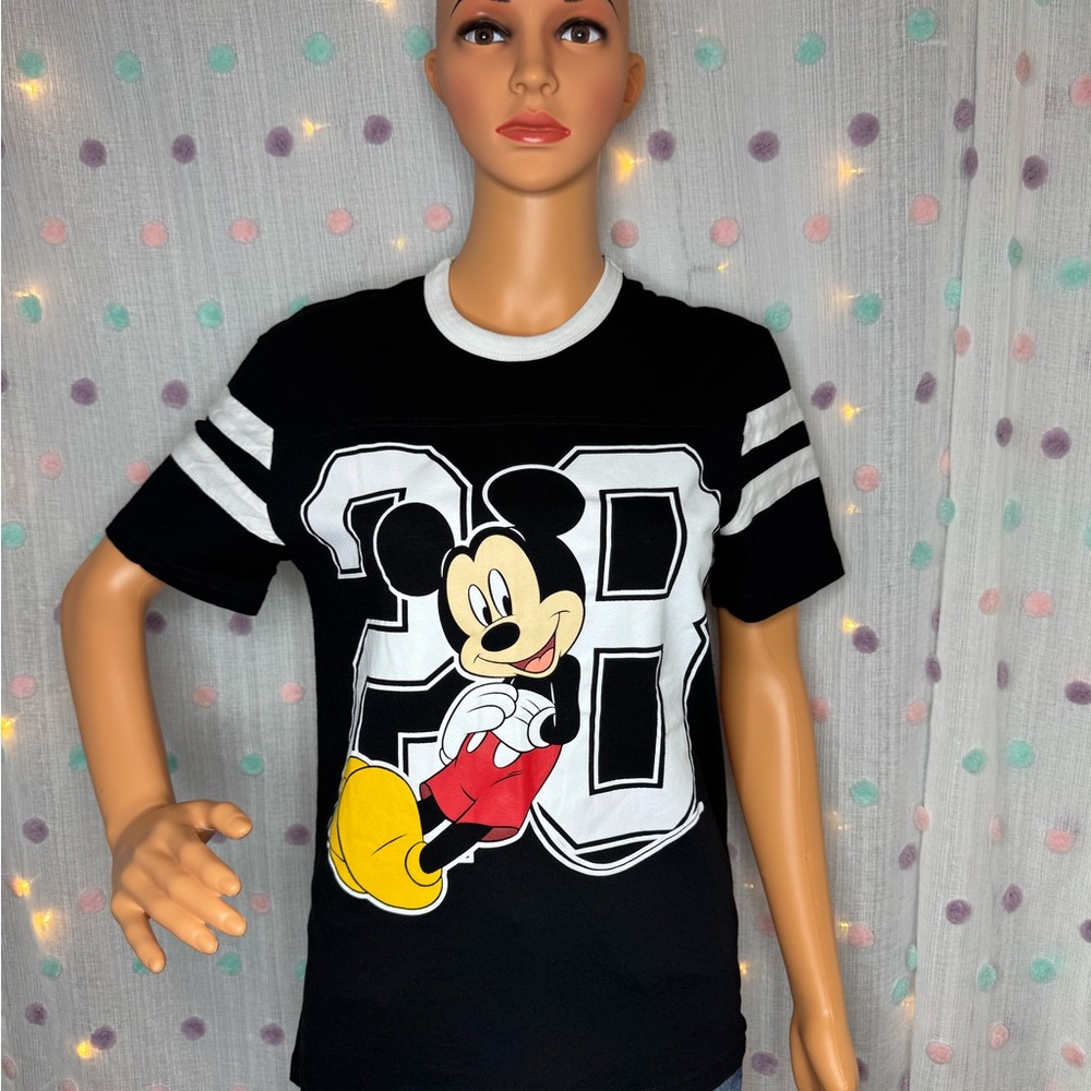 Disney Black Mickey Mouse Number 28 Short Sleeve Tee